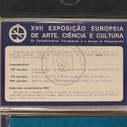 Portugal BNC wallet, of silver coins of the XVII European Art Exhibition 1983, In navy blue velvet and captioned in white