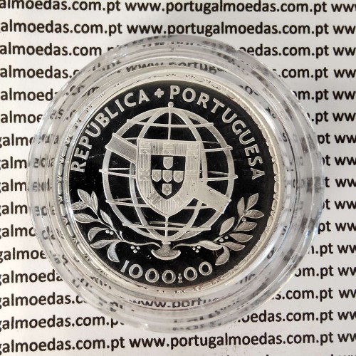 Portugal, 1000 Escudos Camões 1980 Silver Proof, 1000 Escudos 1983, 4th Centenary of the Death of Camões 1580-1980, with Case