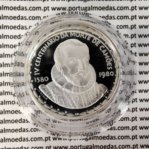 Portugal, 1000 Escudos Camões 1980 Silver Proof, 1000 Escudos 1983, 4th Centenary of the Death of Camões 1580-1980, with Case