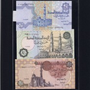 Egito - Lote de 3 Notas Diferentes-Serie 1978-2008 ( Não Circuladas)