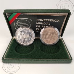 Portugal, 250 escudos 1984 FAO World Fisheries Conference coins silver Proof and Copper-nickel BNC, with case, World Coins KM626