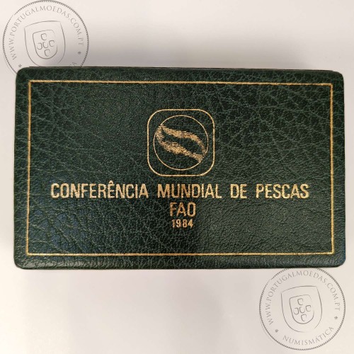 Portugal, 250 escudos 1984 FAO World Fisheries Conference coins silver Proof and Copper-nickel BNC, with case, World Coins KM626