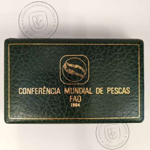 Portugal, 250 escudos 1984 FAO World Fisheries Conference coins silver Proof and Copper-nickel BNC, with case, World Coins KM626