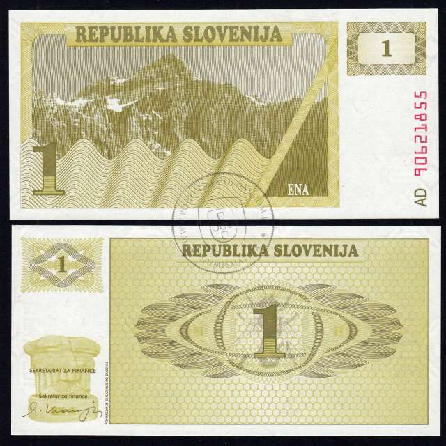 Eslovénia - Nota de 1 Tolar 1990 (Não Circulada) - Pick 1