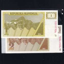 Eslovénia - Lote de 2 Notas Diferentes - Serie 1990 (Não Circuladas)