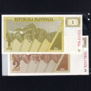 Slovenia - Lot of 2 Different Banknotes - Serie 1990 (Uncirculated)