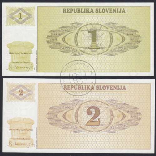 Eslovénia - Lote de 2 Notas Diferentes - Serie 1990 (Não Circuladas)