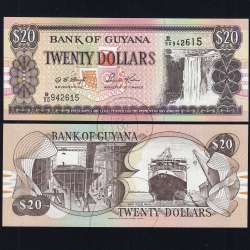 Guyana - Nota de 20 Dolares 1996 (Não Circulada) - Pick 30b2