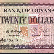 Guyana - 20 Dollars Banknote 1996 (Uncirculated) - Pick 30b2