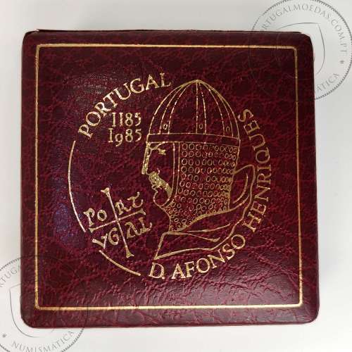 Portugal, Proof coin 100 Escudos Afonso Henriques 1985 Silver, coin 100 Escudos 1985 D. Afonso Henriques, with Case, KM 629a