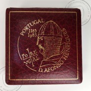 Portugal, Proof coin 100 Escudos Afonso Henriques 1985 Silver, coin 100 Escudos 1985 D. Afonso Henriques, with Case, KM 629a