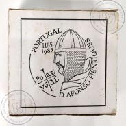 Proof 100 Escudos D. Afonso Henriques 1985 Prata, Estojo moeda prata Proof 100$00 1985 D. Afonso Henriques, Portugal KM 629a