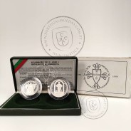 Prata Proof, Batalha de Aljubarrota 25 Escudos e 100 Escudos 1985, Estojo moedas PROOF do VI Cent. da Batalha de Aljubarrota