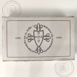 Prata Proof, Batalha de Aljubarrota 25 Escudos e 100 Escudos 1985, Estojo moedas PROOF do VI Cent. da Batalha de Aljubarrota