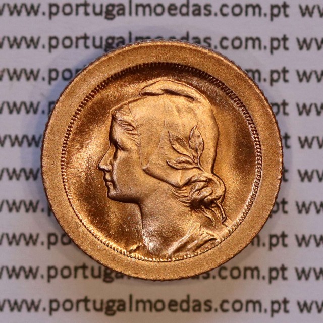 Portugal, 5 Centavos 1927 Bronze, Five Cents 1927 ($05) Portuguese Republic, (BU/UNC), World Coins Portugal KM 572