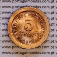 Portugal, 5 Centavos 1927 Bronze, Five Cents 1927 ($05) Portuguese Republic, (BU/UNC), World Coins Portugal KM 572