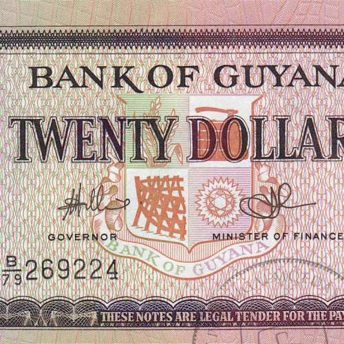 Guyana - 20 Dollars Banknote 1996 (Uncirculated) - Pick 30e1