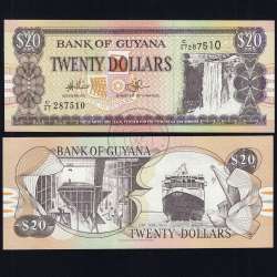 Guyana - 20 Dollars Banknote 1996 (Uncirculated) - Pick 30e2