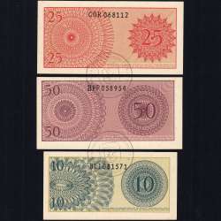 Indonesia - Lote de 5 Notas Diferentes - Serie 1964 (Não Circuladas)