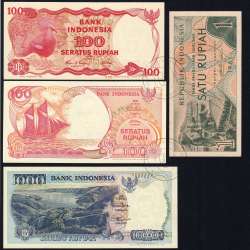Indonesia - Lot of 4 Different Banknotes - Series 1961-1992 (Uncirculated)