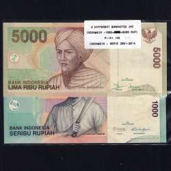 Indonesia - Lot of 2 Different Banknotes - Series 2000-2016 (Uncirculated)