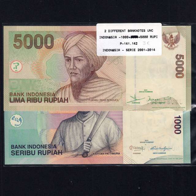 Indonesia - Lot of 2 Different Banknotes - Series 2000-2016 (Uncirculated)