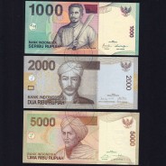 Indonésia - Lote de 3 Notas Diferentes - Serie 2000-2016 (Não Circuladas)