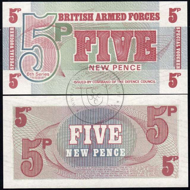 Inglaterra - Note de 5 Pence 1972 (Não Circulada) - Pick M44