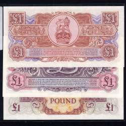 Inglaterra - Lote de 3 Notas Diferentes One Pound-British Armed Forces (Não Circuladas)
