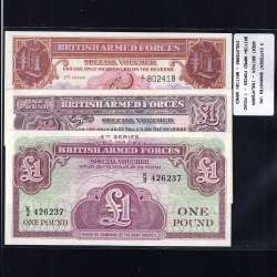 England - Lot of 3 Different Banknotes 1 Pound-British Armed Forces (Uncirculated)