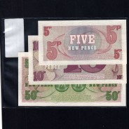 Inglaterra - Lote de 3 Notas Diferentes-British Armed Forces - Serie 1972 (Não Circuladas)