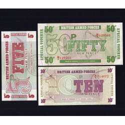 England - Lot of 3 Different Banknotes-British Armed Forces - Series 1972 (Uncirculated)