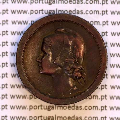 Portugal,10 centavos 1938 Bronze coin of the Portuguese Republic, (VF+/XF), World Coins Portugal KM 573