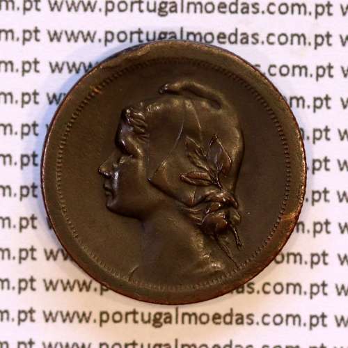 10 centavos 1924 Bronze, $10 dez centavos 1924 bronze Republica Portuguesa, (MBC+/Bela-), World Coins Portugal KM 573