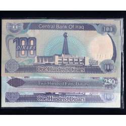 Iraque- Lote de 8 Notas Diferentes-Serie 1990-2002 (Não circuladas)