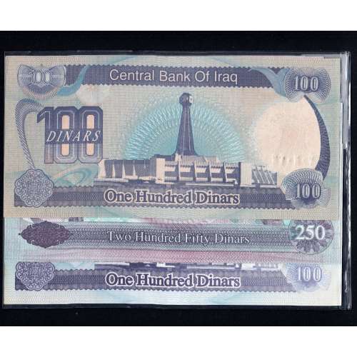 Iraque- Lote de 8 Notas Diferentes-Serie 1990-2002 (Não circuladas)