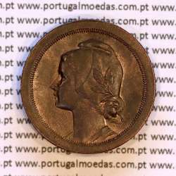 Portugal,bronze coin of 20 Centavos 1924, Twenty Centavos 1924 of Portuguese Republic, (XF), World Coins Portugal KM 574