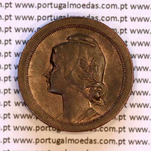 20 Centavos 1924 Bronze, Vinte centavos 1924 ($20) Republica Portuguesa, (MBC+/Bela), World Coins Portugal KM 574