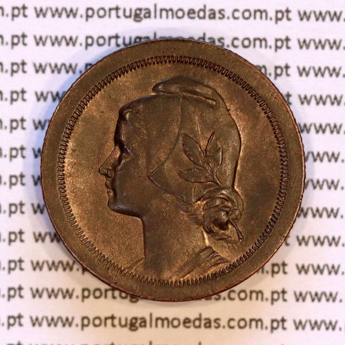 20 Centavos 1924 Bronze, ($20) Vinte centavos 1924 da Republica Portuguesa, (MBC+/Bela), World Coins Portugal KM 574