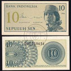 Indonesia- 10 Sen Banknote 1964 (Uncirculated) - Pick 92