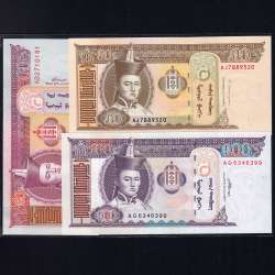 Mongolia - Lot of 9 Different Banknotes-Series 1993-2020 (Uncirculated)