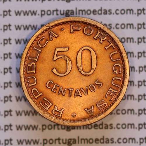 São Tomé and Príncipe, 50 Centavos 1962 Bronze, Former colony of Portugal, (VF+/XF-), World Coins Saint Thomas & Prince KM 17.1
