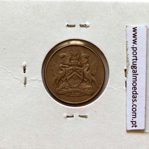 Trindade e Tobago, 25 Cents 1972 cuproníquel, (MBC), World Coins Trinidad and Tobago KM 4