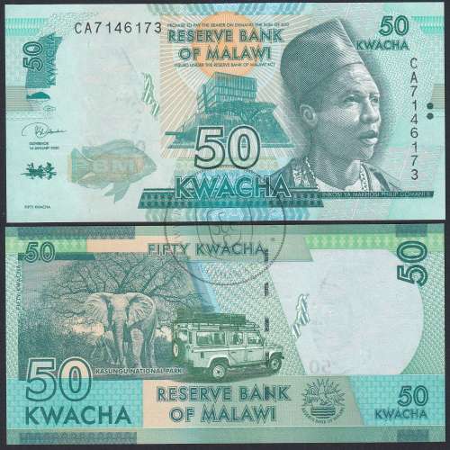 Malawi - 50 Kwacha Banknote 2020 (Uncirculated) - Pick 64