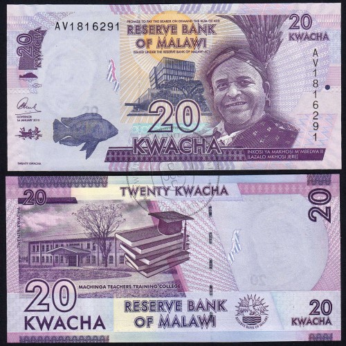 Malawi - 20 Kwacha Banknote 2015 (Uncirculated) - Pick 63