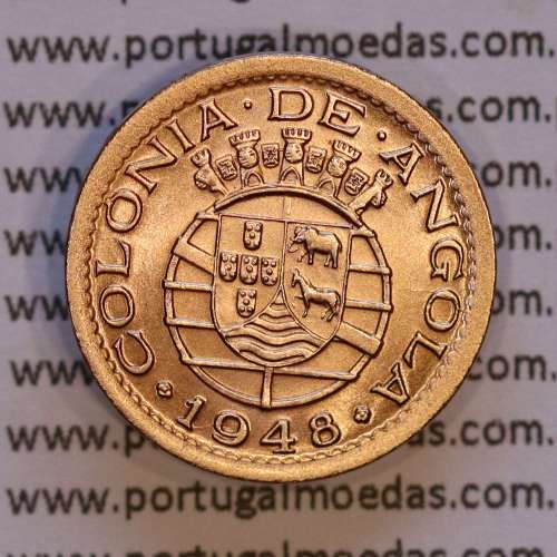 Angola, 10 Centavos 1948 Bronze, "$10" dez centavos 1948, (Soberba), Ex-Colónia Portuguesa, World Coins Angola KM 70