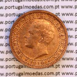 5 réis 1910 bronze D. Manuel II, (MBC+/BELA), World Coins Portugal KM555.