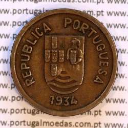 India coin of 1 tanga 1934 Bronze of India Portuguese, (VF+), World Coins India Portuguese KM 19