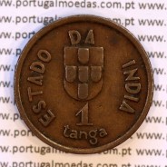 India coin of 1 tanga 1934 Bronze of India Portuguese, (VF+), World Coins India Portuguese KM 19