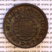1 Tanga 1947 bronze Estado da India Portuguesa, Ex-Colónia, (MBC+), World Coins India Portuguese KM 24